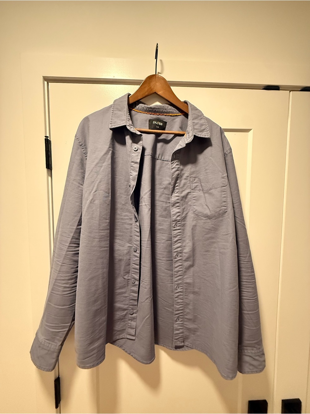 Men's Dusty Blue Button-Down Casual Shirt